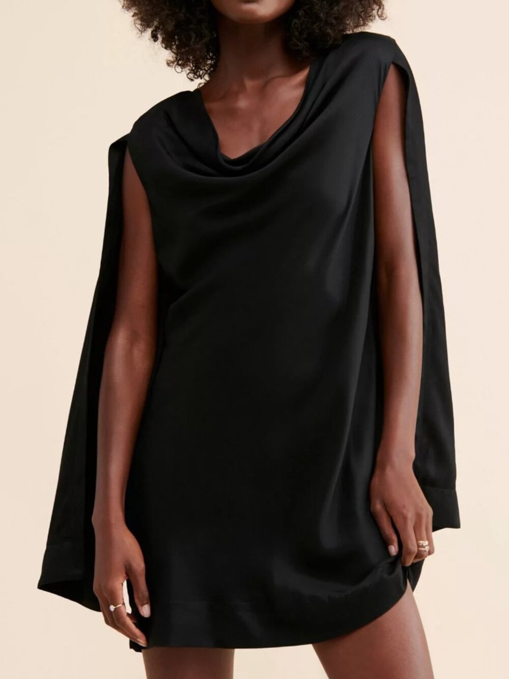 NWT Maeve for Anthropologie LBD Cowl Neck Capelet Arm Mini Dress - Size 4